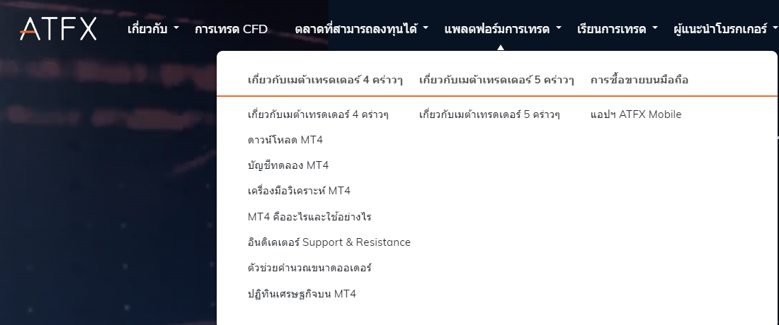 ATFX แพลตฟอร์มเทรด