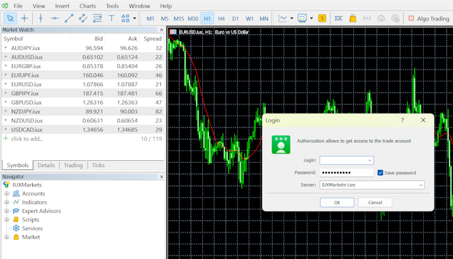 IUX login MT5